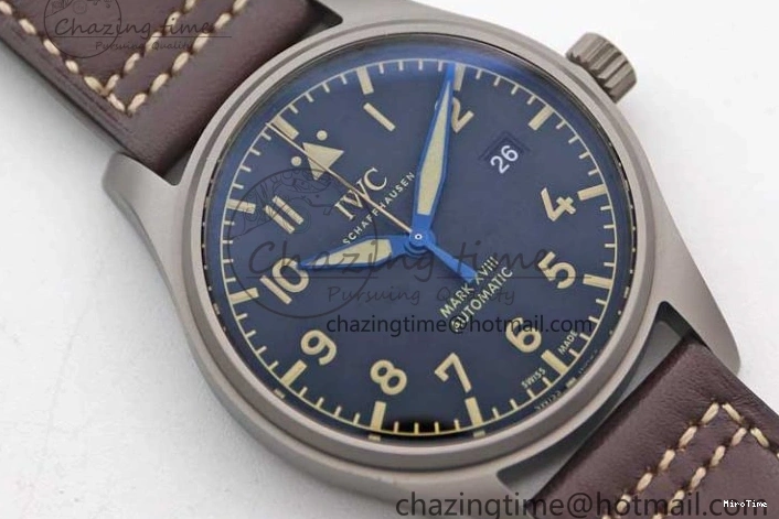 MIROTIME 0705 Mark XVIII IW327006 Titanium M+F 1:1 Best Edition Black Dial on Brown Leather Strap A Efficient 7052